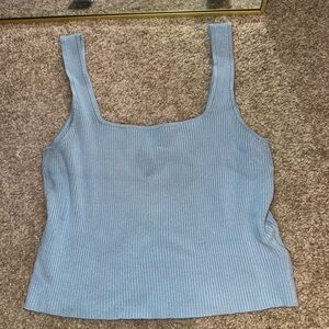 Light Blue Ribbed Tank Top
